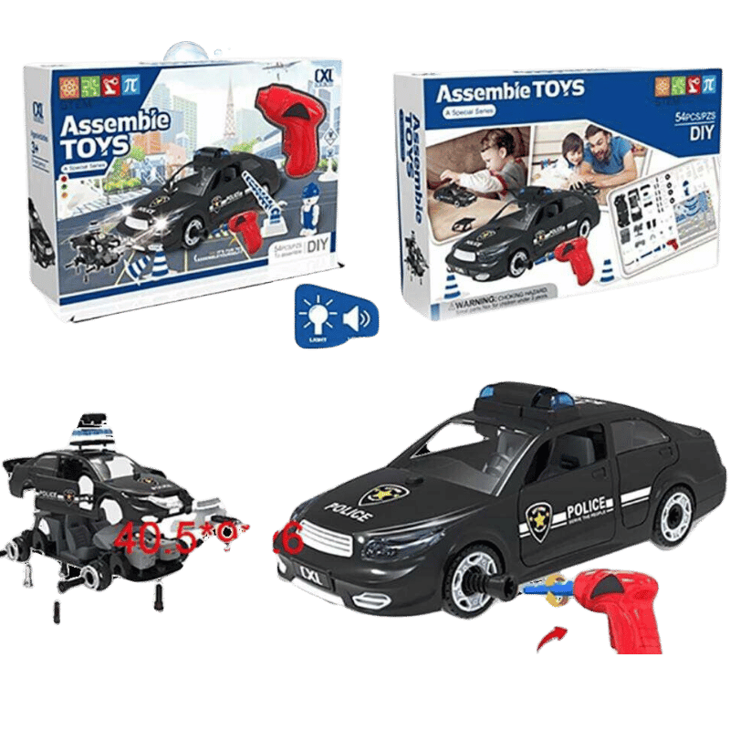 SET CARRO POLICIA DE LLANTAS DESMONTABLES 2